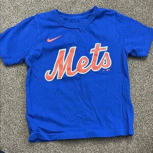 Nike Blue Mets Jersey with Orange Accents